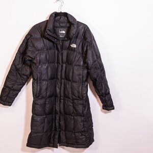 The North Face Women's Feather Down Fill Quilted Puffer Midi Parka Jacket Black